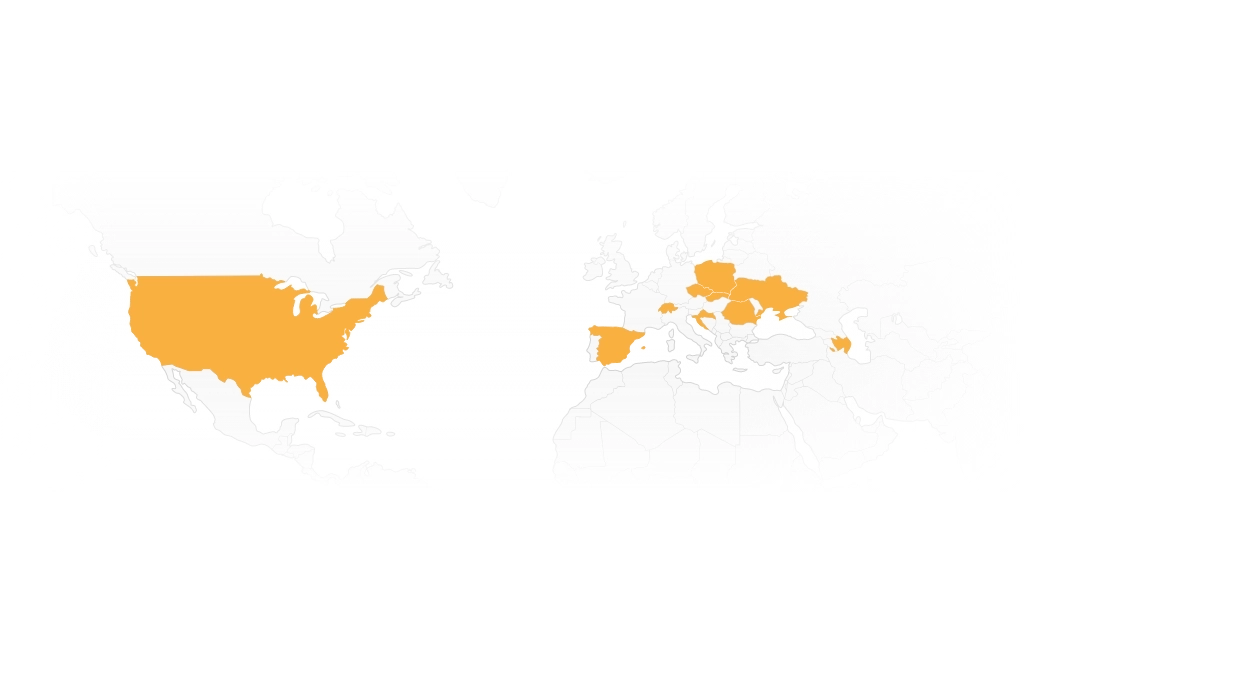 Map showing Sitecraft's global presence with locations in San Diego and Europe